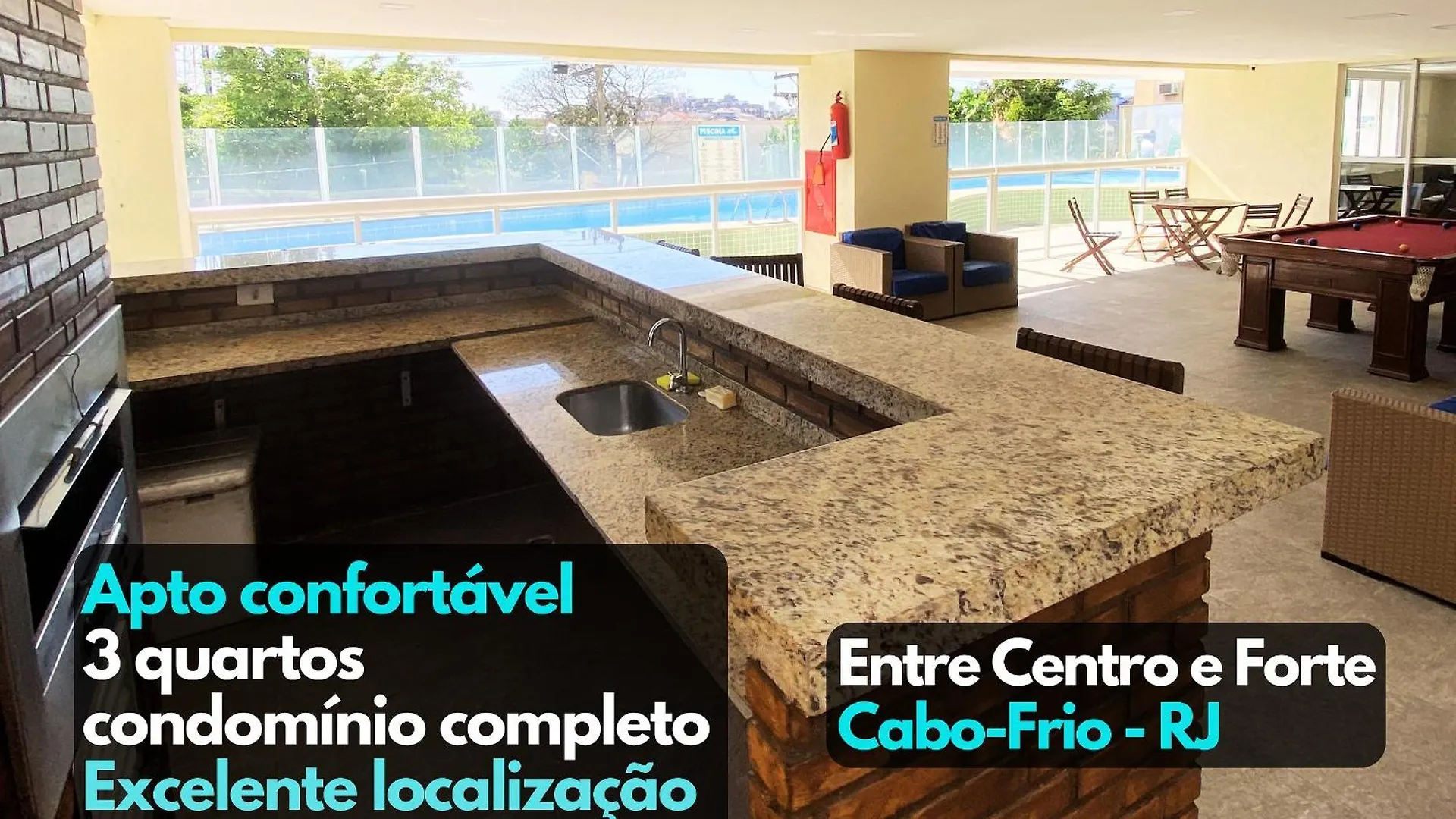Apartamento Lindo 3Qts Ar Churrasqueira Piscina Centro Forte Cabo Frio
